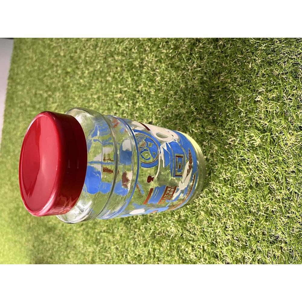 Vintage Glass Storage‎ Jar with Red Lid Maxwell House